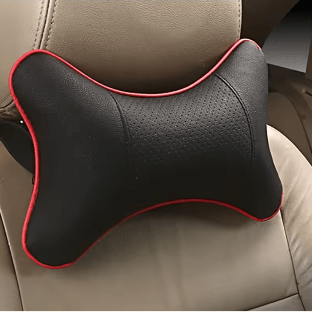 RoadShield PU Leather Car Neck Pillow Universal Headrest Backrest Support Cushion 2