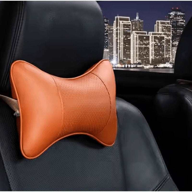RoadShield PU Leather Car Neck Pillow Universal Headrest Backrest Support Cushion 5
