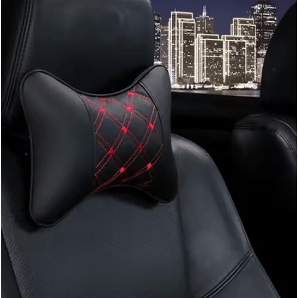 RoadShield PU Leather Car Neck Pillow Universal Headrest Backrest Support Cushion 6