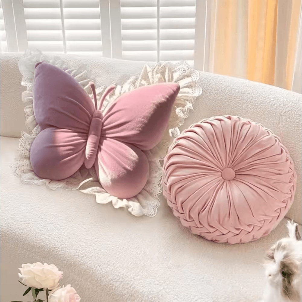FlutterCharm Princess Butterfly Pillow 217 By 197 In Pink Bow Decorative Sofa Bed Cushion 0