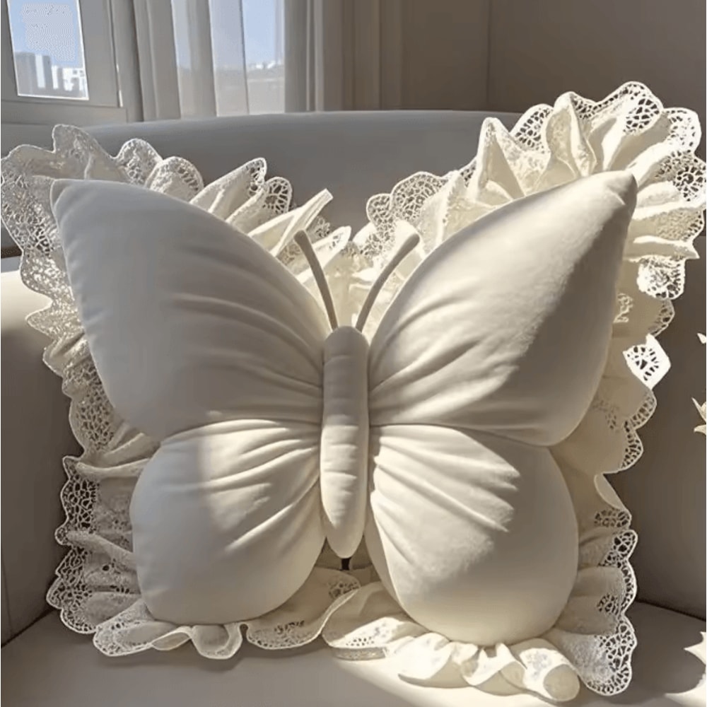 FlutterCharm Princess Butterfly Pillow 217 By 197 In Pink Bow Decorative Sofa Bed Cushion 9