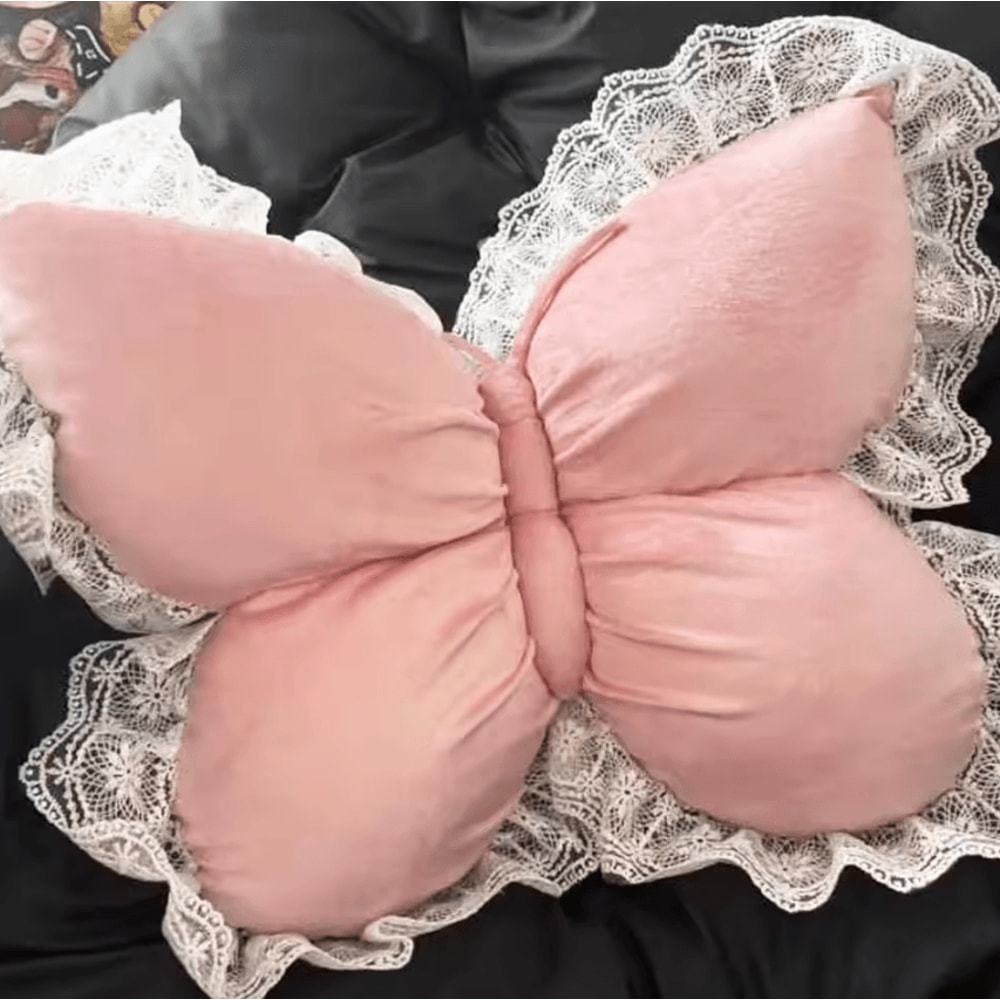 FlutterCharm Princess Butterfly Pillow 217 By 197 In Pink Bow Decorative Sofa Bed Cushion 3