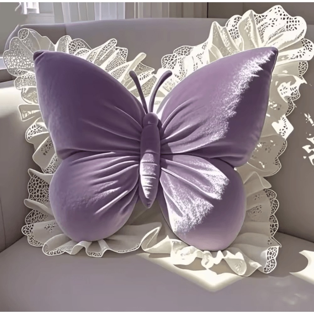 FlutterCharm Princess Butterfly Pillow 217 By 197 In Pink Bow Decorative Sofa Bed Cushion 8