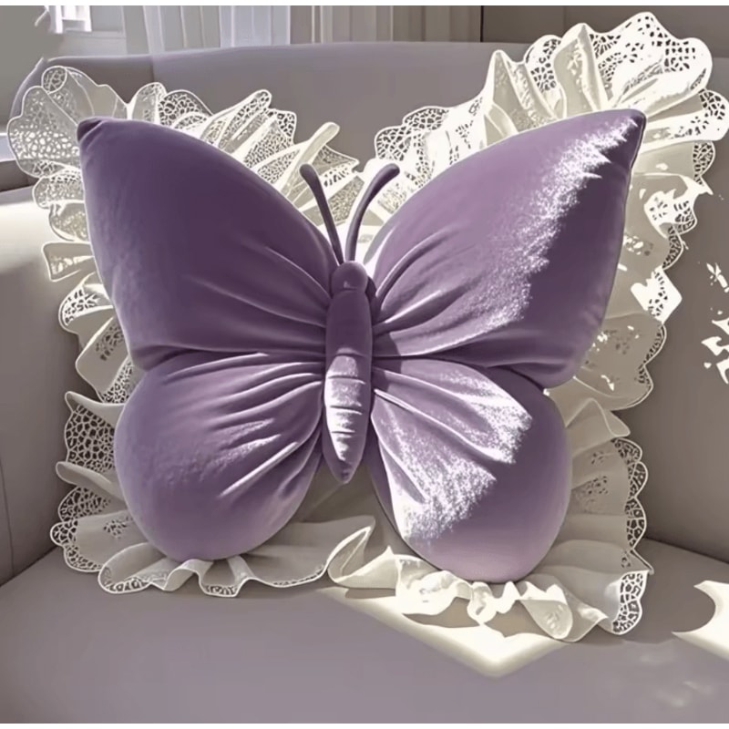FlutterCharm Princess Butterfly Pillow 217 By 197 In Pink Bow Decorative Sofa Bed Cushion 8