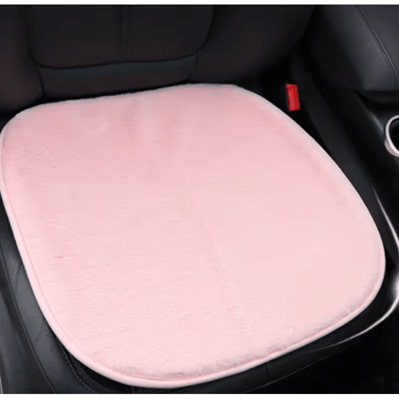 FrostEase Winter Plush Car Seat Cushion Thickened Short Velvet Pink Auto Warm Seat Pad 3