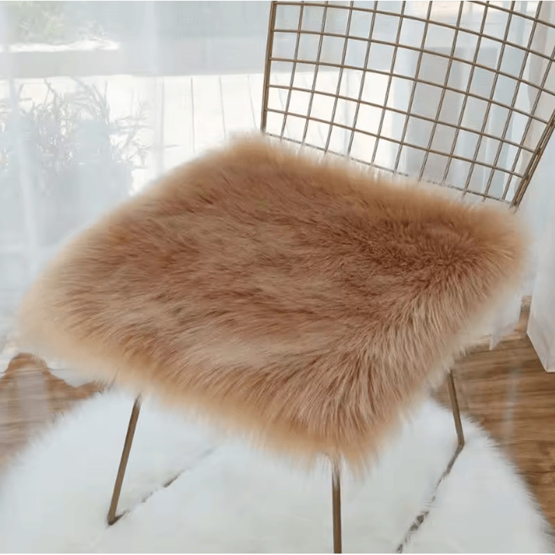 RosePlush Square Seat Cushion Pad Pink Breathable Plush Chair Floor Mat For Sofa Bedroom Bay Win 3