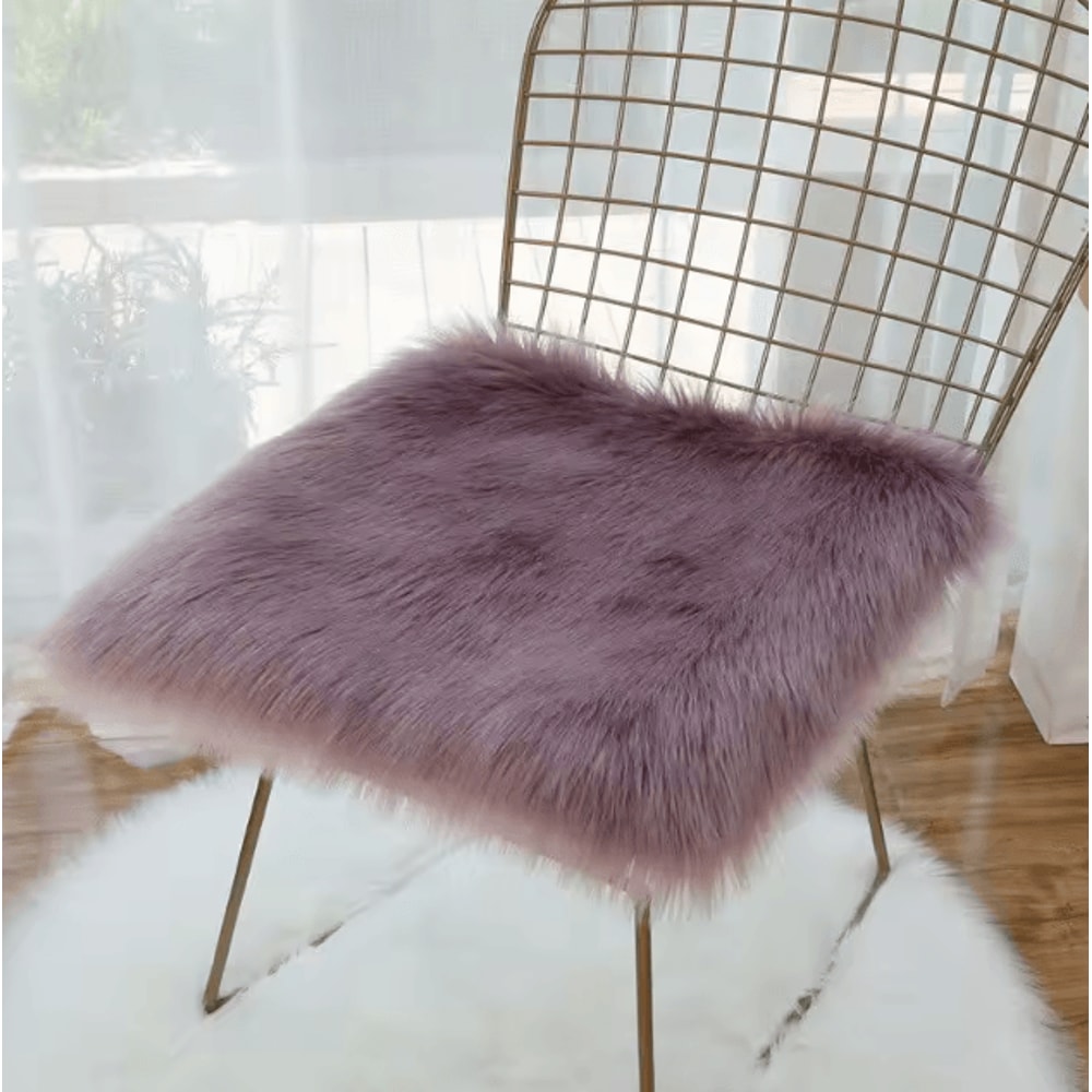 RosePlush Square Seat Cushion Pad Pink Breathable Plush Chair Floor Mat For Sofa Bedroom Bay Win 5