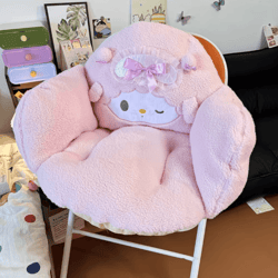 sweetpiano plush seat cushion – kawaii pink full coverage soft fluffy chair & sofa mat