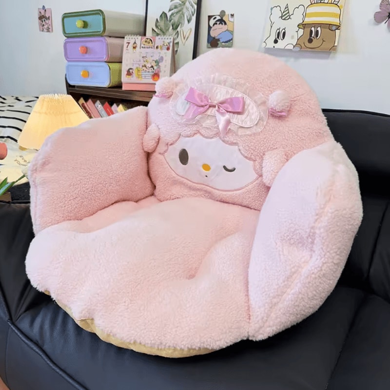 SweetPiano Plush Seat Cushion Kawaii Pink Full Coverage Soft Fluffy Chair Sofa Mat 2