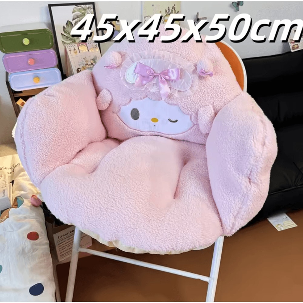 SweetPiano Plush Seat Cushion Kawaii Pink Full Coverage Soft Fluffy Chair Sofa Mat 4