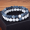 XQNI Natural Stone Couple Bracelets Set 2 Pcs Yoga Bead Distance Bracelets With Gift Box 0