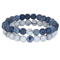 XQNI Natural Stone Couple Bracelets Set 2 Pcs Yoga Bead Distance Bracelets With Gift Box 9