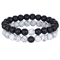 XQNI Natural Stone Couple Bracelets Set 2 Pcs Yoga Bead Distance Bracelets With Gift Box 7