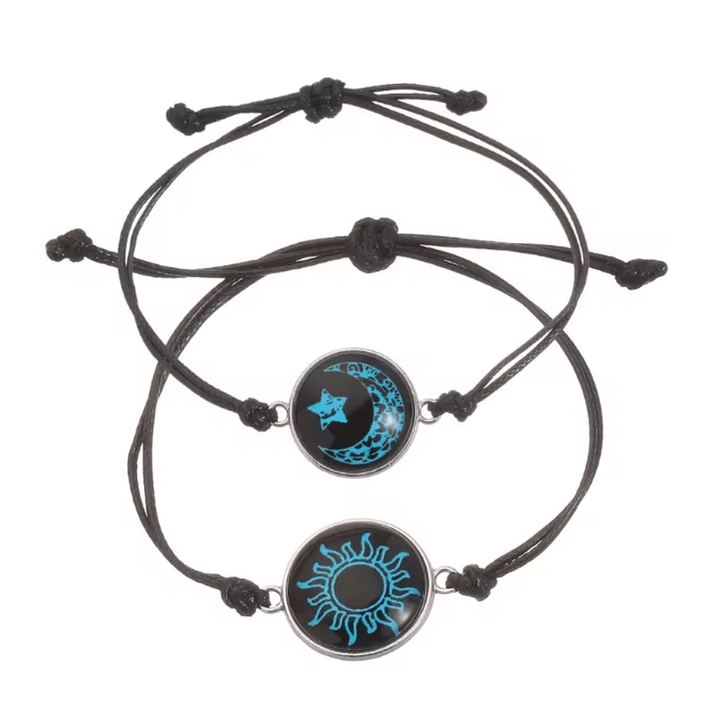 LunaSun Luminous Couple Bracelets Handmade Braided Rope Matching Jewelry Gift For Valentines 3