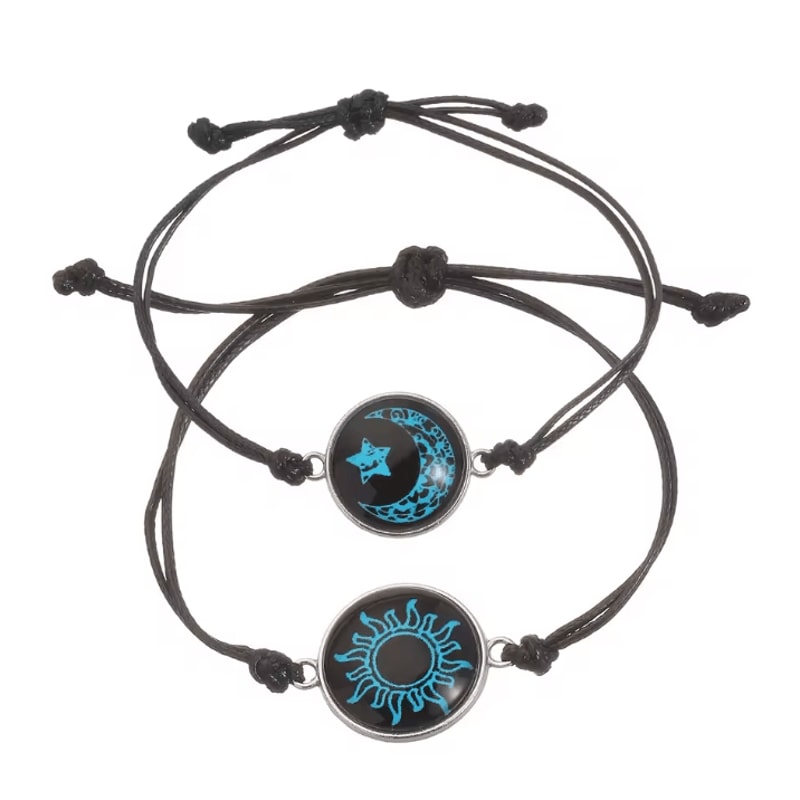 LunaSun Luminous Couple Bracelets Handmade Braided Rope Matching Jewelry Gift For Valentines 6