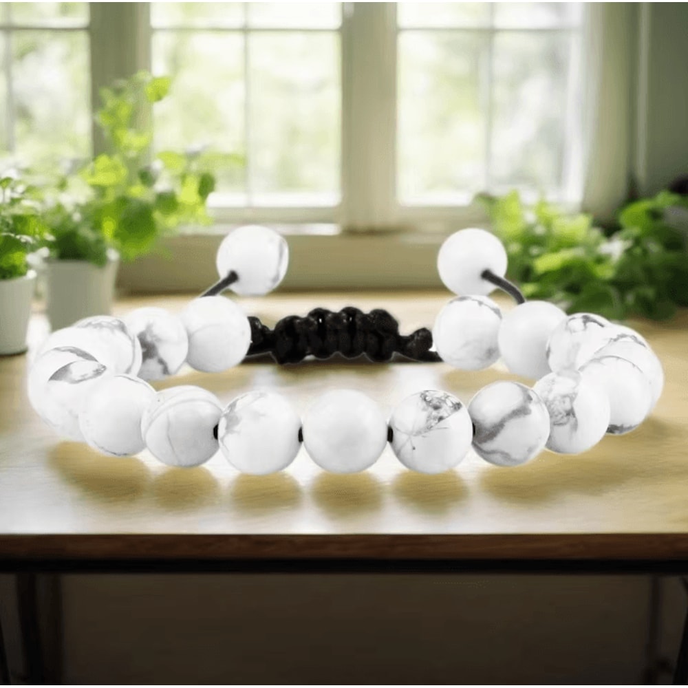 ElementGuard 8mm Natural Tiger Eye Beaded Bracelet Adjustable Volcanic Stone Howlite Onyx Wristle 2