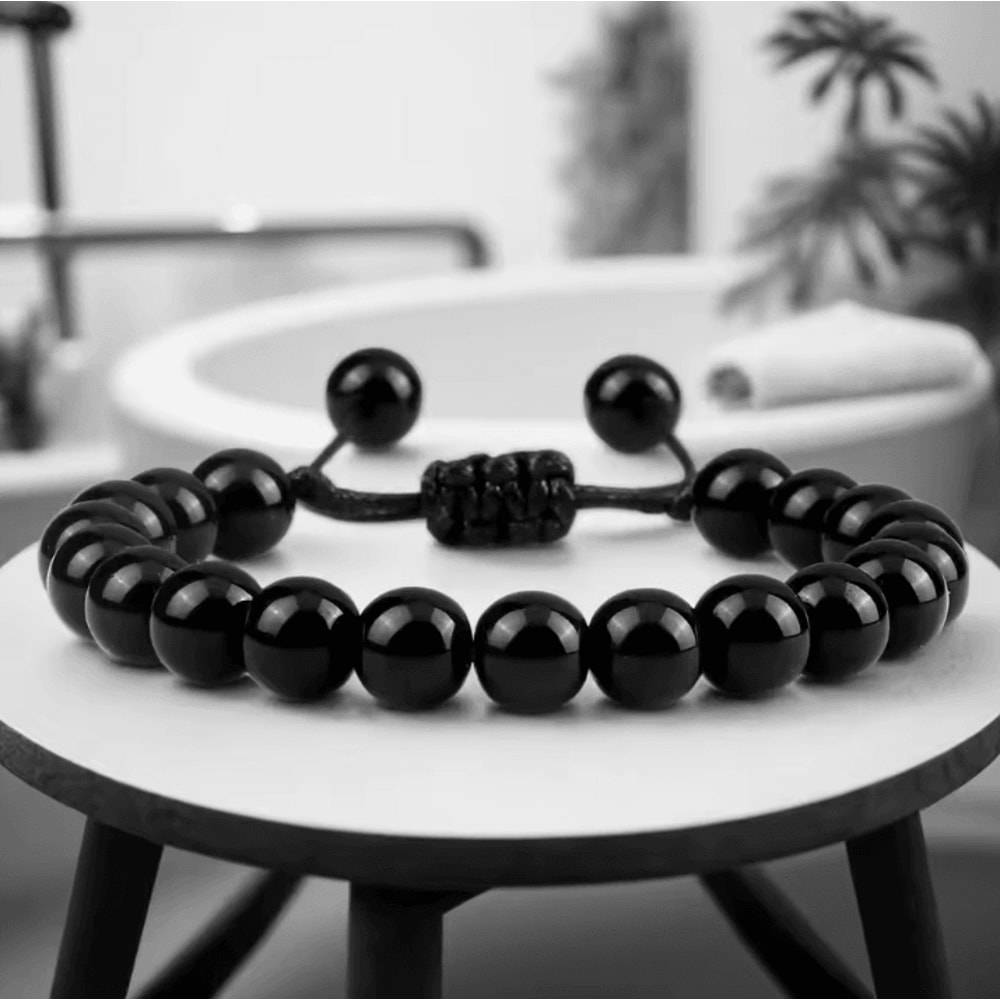 ElementGuard 8mm Natural Tiger Eye Beaded Bracelet Adjustable Volcanic Stone Howlite Onyx Wristle 3