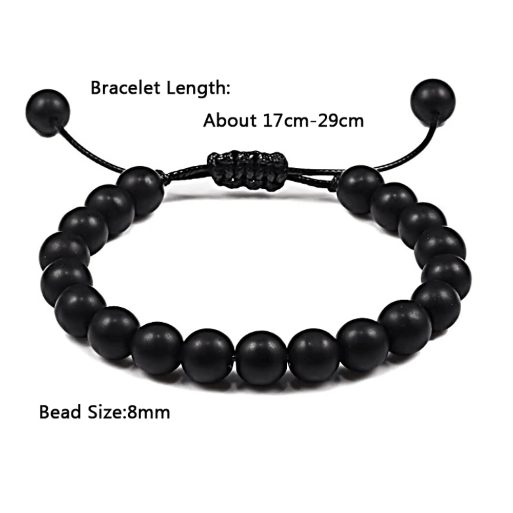 ElementGuard 8mm Natural Tiger Eye Beaded Bracelet Adjustable Volcanic Stone Howlite Onyx Wristle 4