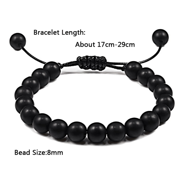 ElementGuard 8mm Natural Tiger Eye Beaded Bracelet Adjustable Volcanic Stone Howlite Onyx Wristle 4