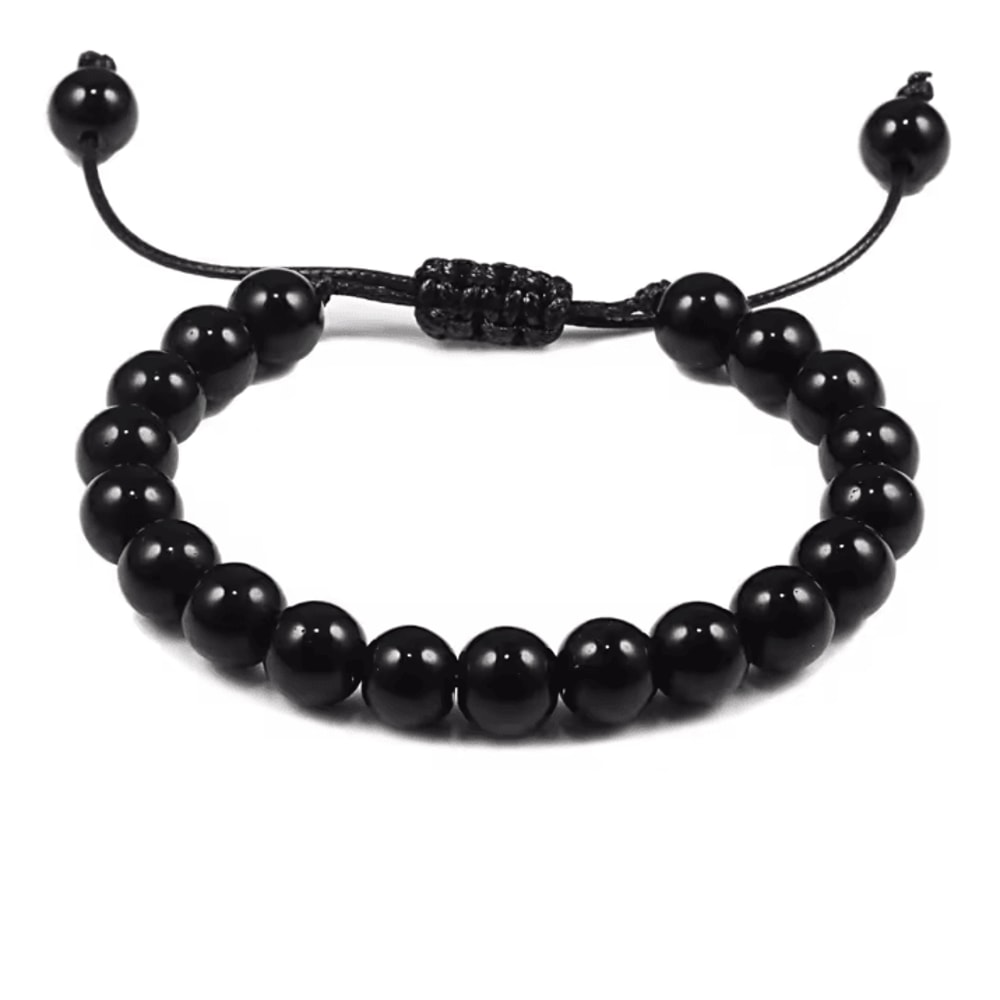 ElementGuard 8mm Natural Tiger Eye Beaded Bracelet Adjustable Volcanic Stone Howlite Onyx Wristle 7