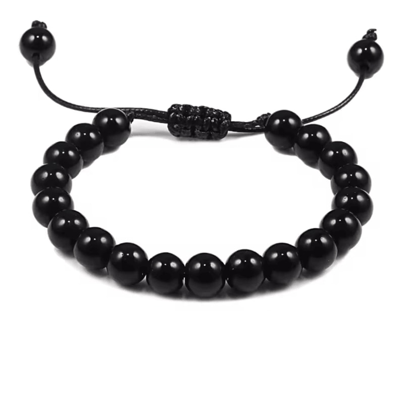 ElementGuard 8mm Natural Tiger Eye Beaded Bracelet Adjustable Volcanic Stone Howlite Onyx Wristle 7