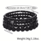 LavaEdge 4Piece Volcanic Stone Bracelet Set Black Lava Rock Wood Beads Elastic Jewelry For Men W 4