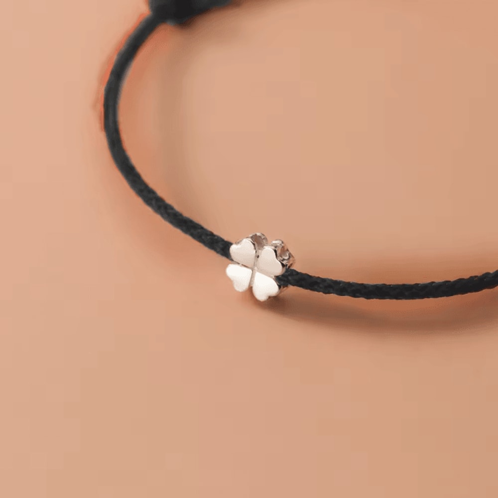 La Monada 925 Sterling Silver Red Rope Bracelet Minimalist Flower Red Thread Jewelry For Women St 7