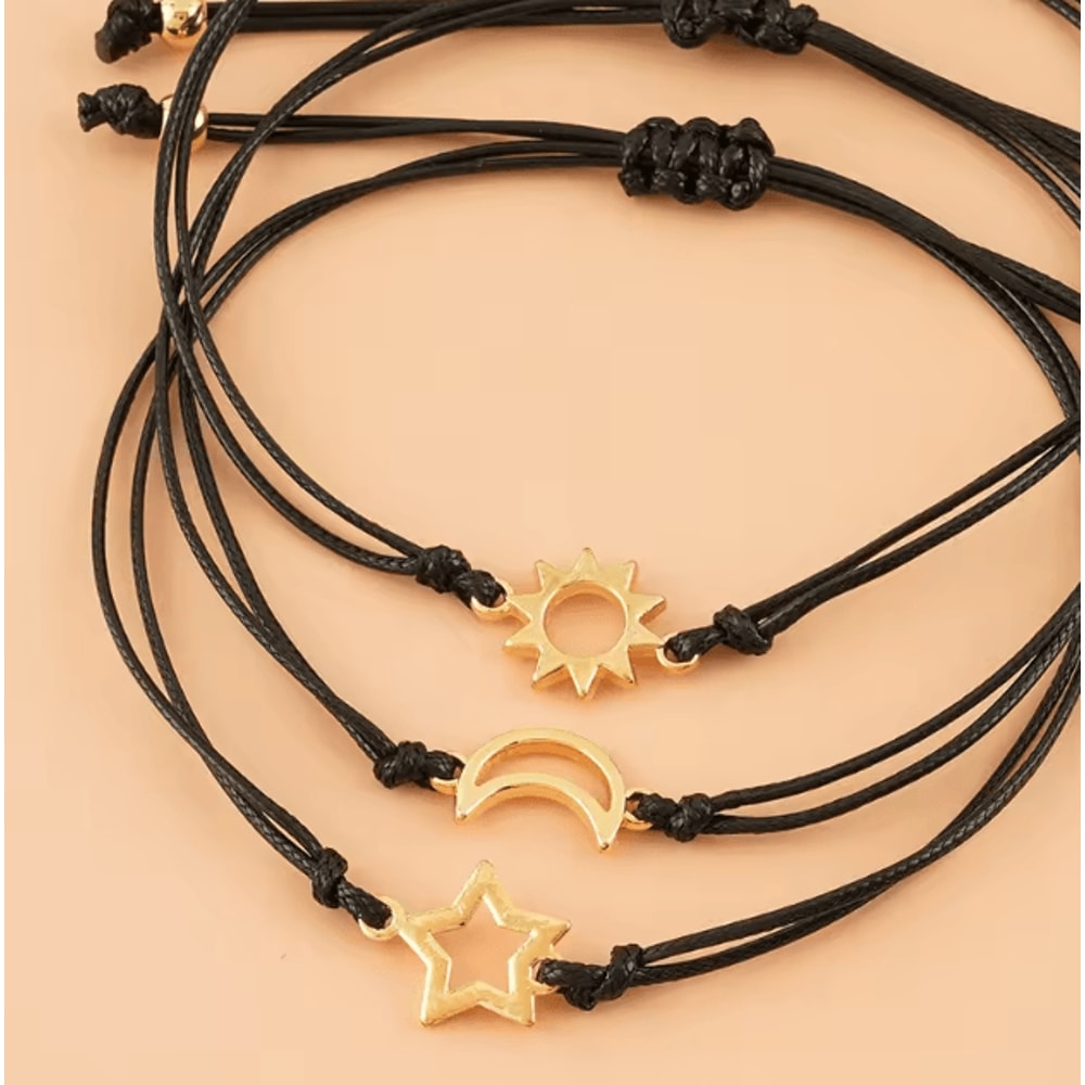 BondBrite 3PCS Friendship Bracelet Set Long Distance Promise Bracelets For Best Friends Sisters 0