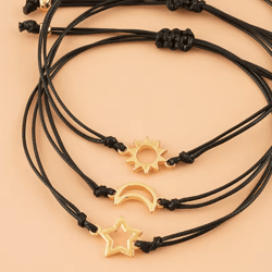 bondbrite 3-pcs friendship bracelet set – long distance promise bracelets for best friends & sisters