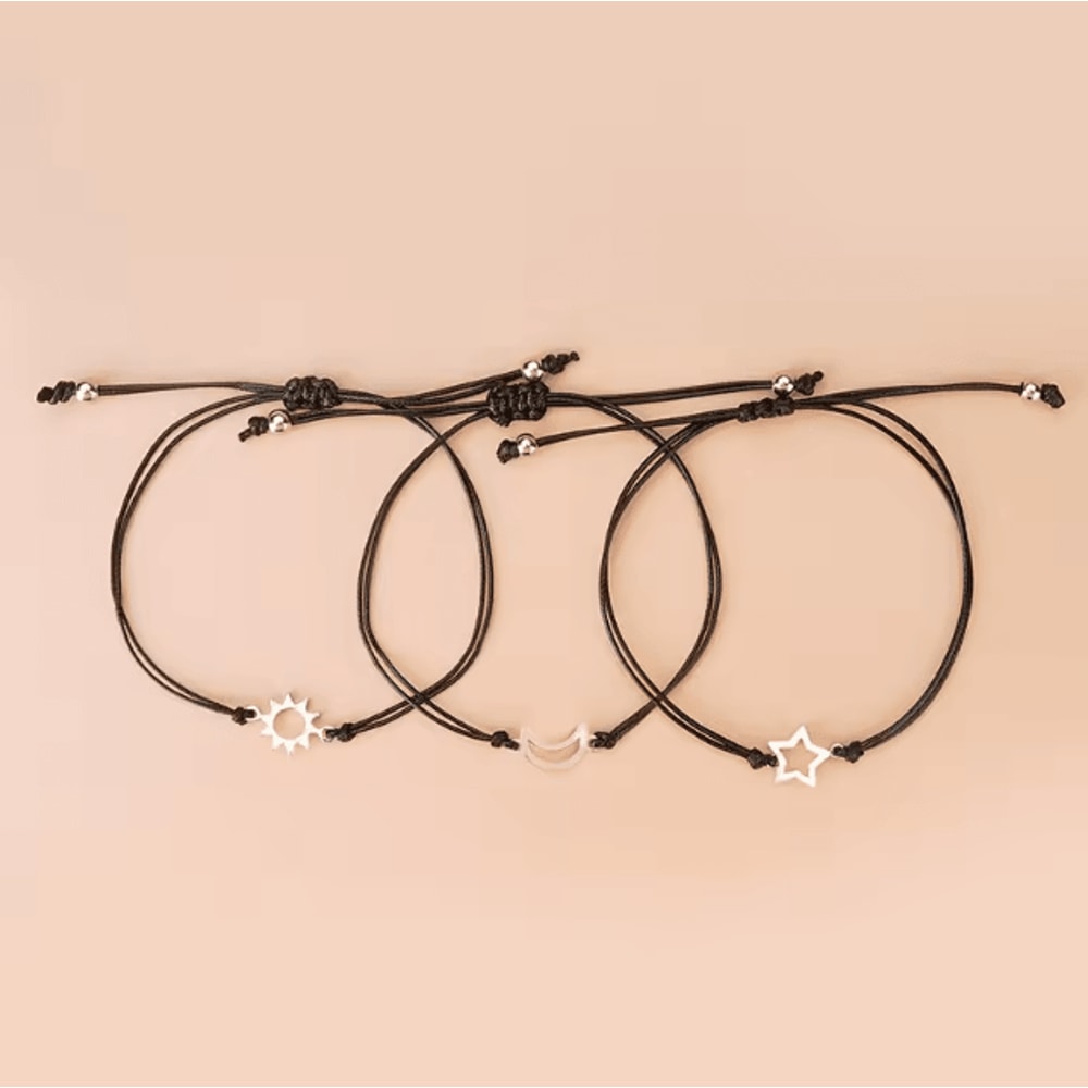 BondBrite 3PCS Friendship Bracelet Set Long Distance Promise Bracelets For Best Friends Sisters 3