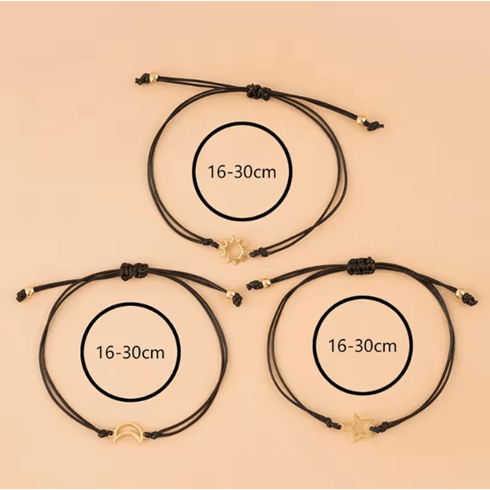 BondBrite 3PCS Friendship Bracelet Set Long Distance Promise Bracelets For Best Friends Sisters 4