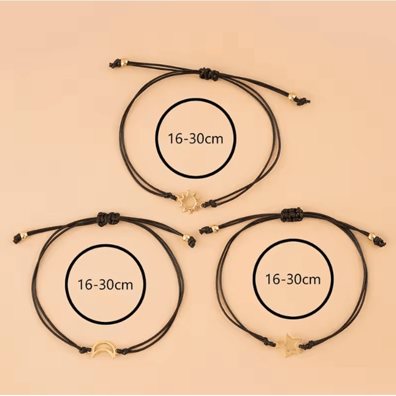 BondBrite 3PCS Friendship Bracelet Set Long Distance Promise Bracelets For Best Friends Sisters 4