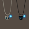 GlowCat Big Eye Luminous Necklace Trendy Black Cat Pendant Cartoon Jewelry Gift For Women 1