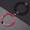LavaLove 2Pcs Beaded Couple Bracelets Set Natural Stone Heart Magnetic Distance Bracelets Gift 10