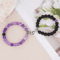 LavaLove 2Pcs Beaded Couple Bracelets Set Natural Stone Heart Magnetic Distance Bracelets Gift 2
