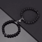 LavaLove 2Pcs Beaded Couple Bracelets Set Natural Stone Heart Magnetic Distance Bracelets Gift 4