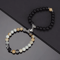 LavaLove 2Pcs Beaded Couple Bracelets Set Natural Stone Heart Magnetic Distance Bracelets Gift 6