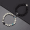 LavaLove 2Pcs Beaded Couple Bracelets Set Natural Stone Heart Magnetic Distance Bracelets Gift 5