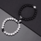 LavaLove 2Pcs Beaded Couple Bracelets Set Natural Stone Heart Magnetic Distance Bracelets Gift 7