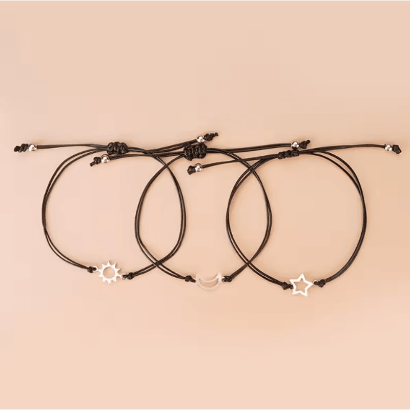 FriendLink 3PCS Friendship Bracelet Set Long Distance Promise Cards Gift For Best Friends Sisters 2