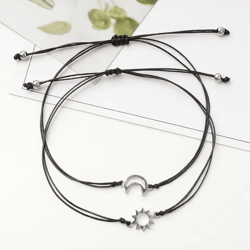 friendlink 3-pcs friendship bracelet set – long distance promise cards gift for best friends & sisters