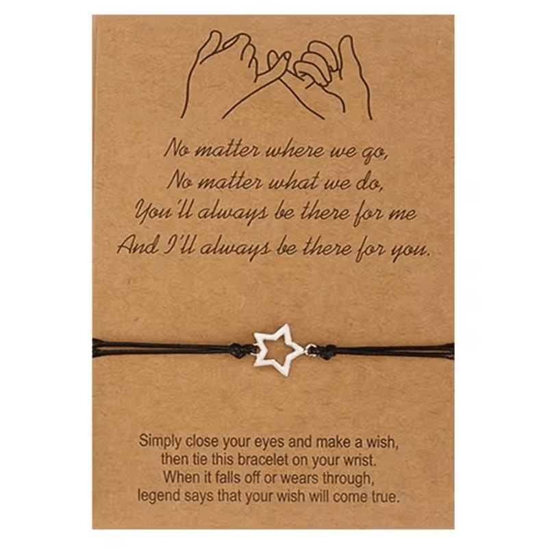 FriendLink 3PCS Friendship Bracelet Set Long Distance Promise Cards Gift For Best Friends Sisters 4