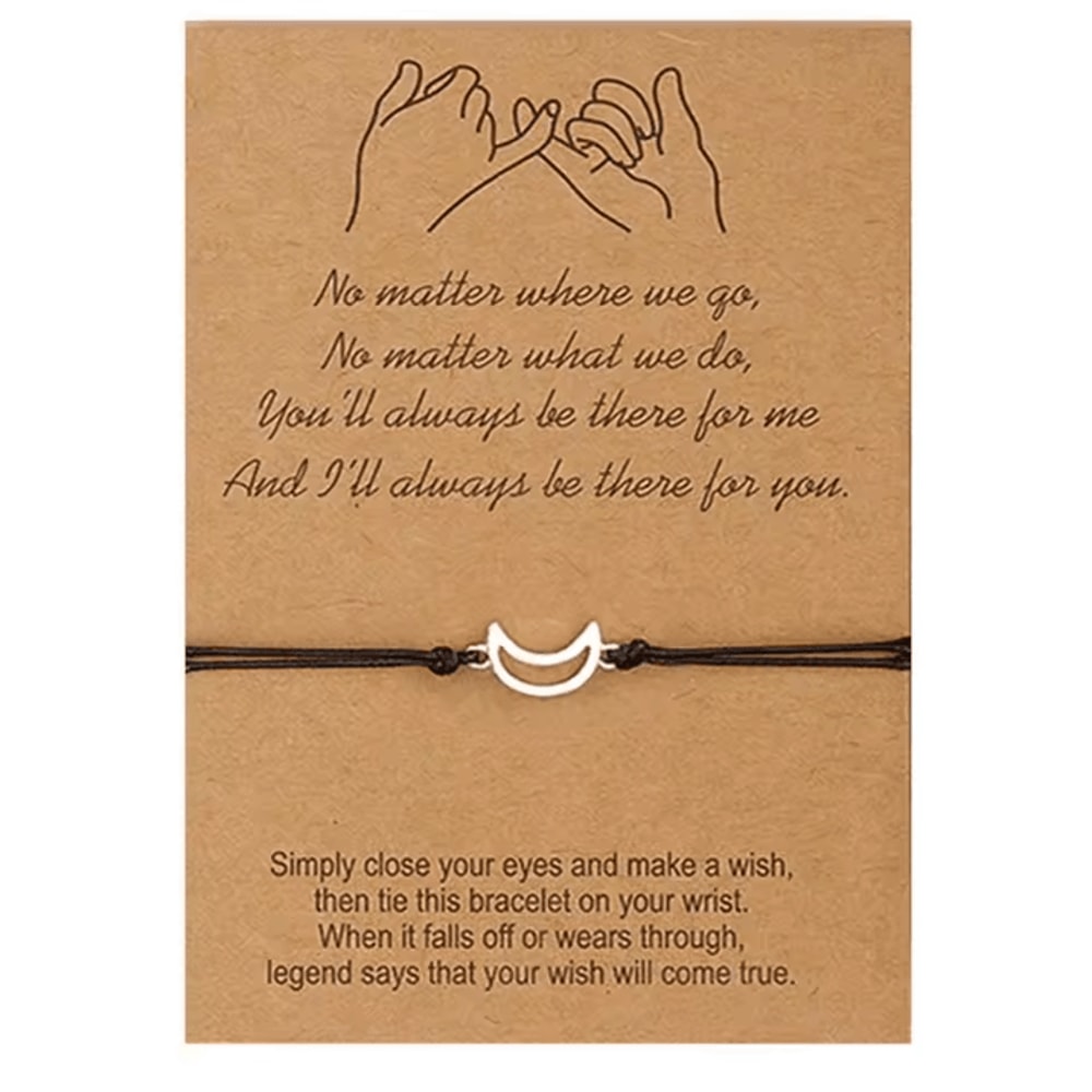 FriendLink 3PCS Friendship Bracelet Set Long Distance Promise Cards Gift For Best Friends Sisters 5