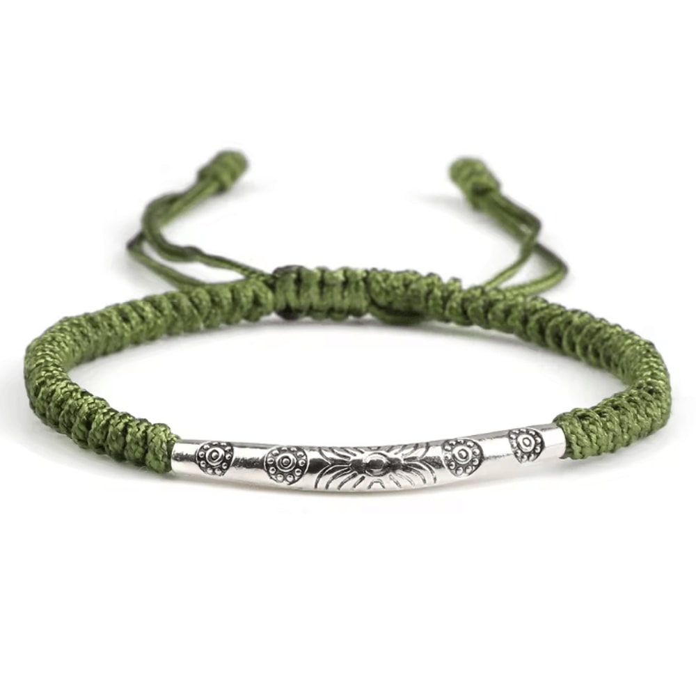 Bohemia Bloom Carved Flower Bracelet Handmade Woven Lucky Rope Chain Bangle For Women Men 9