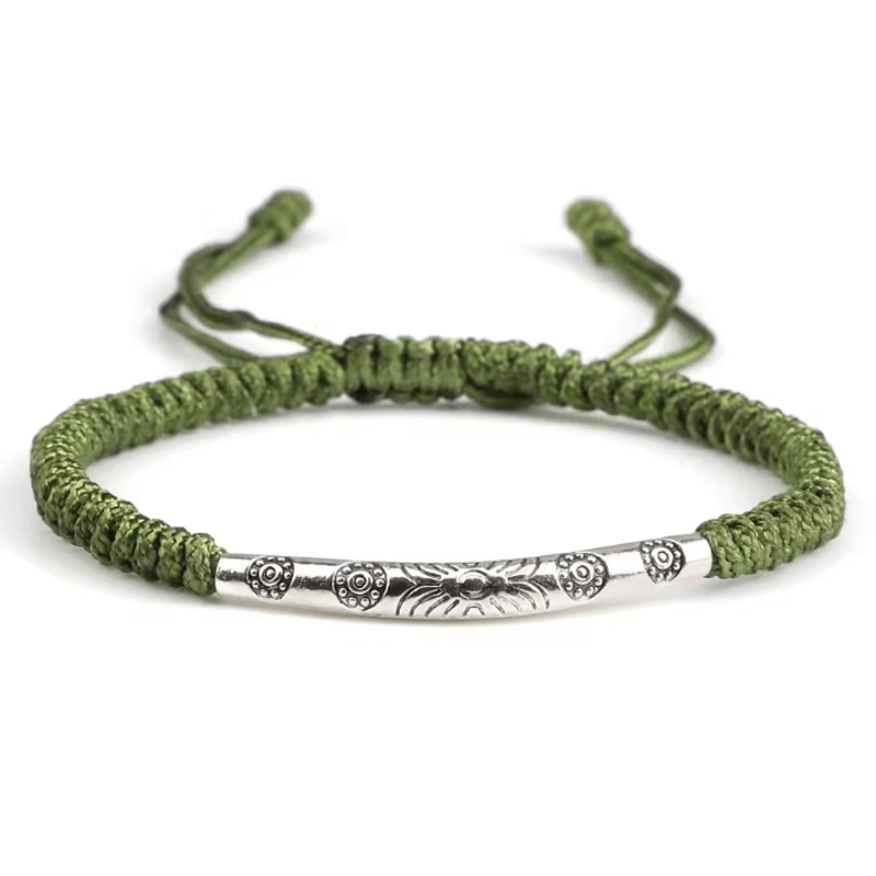 Bohemia Bloom Carved Flower Bracelet Handmade Woven Lucky Rope Chain Bangle For Women Men 9