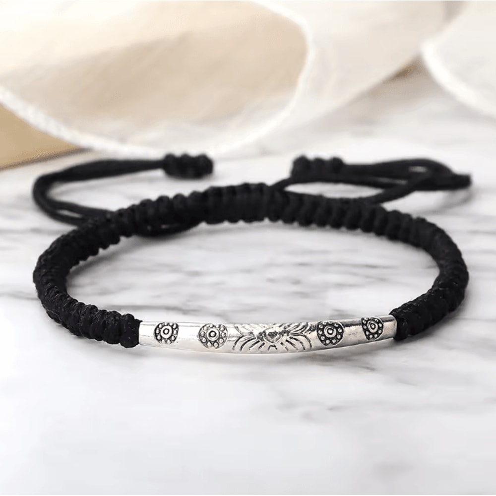 Bohemia Bloom Carved Flower Bracelet Handmade Woven Lucky Rope Chain Bangle For Women Men 1