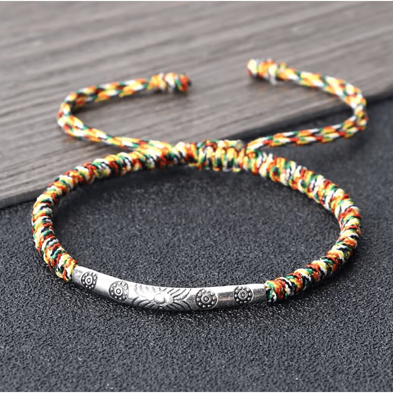 Bohemia Bloom Carved Flower Bracelet Handmade Woven Lucky Rope Chain Bangle For Women Men 2