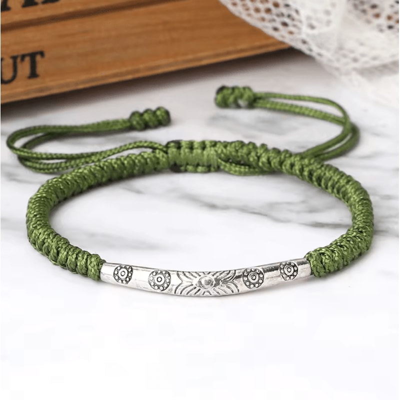 Bohemia Bloom Carved Flower Bracelet Handmade Woven Lucky Rope Chain Bangle For Women Men 3