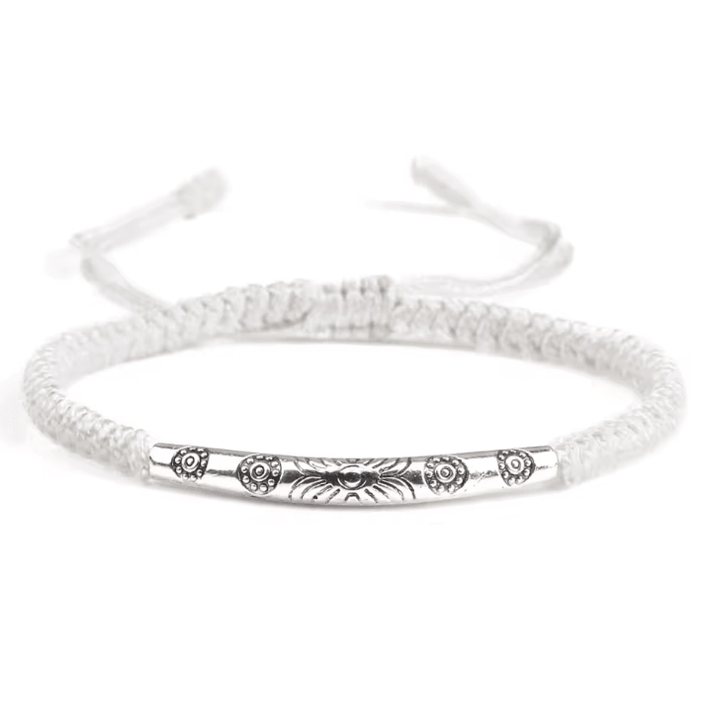 Bohemia Bloom Carved Flower Bracelet Handmade Woven Lucky Rope Chain Bangle For Women Men 7