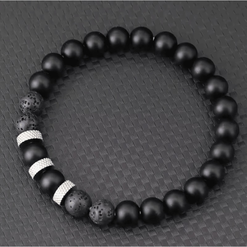 ElementForce 8 Mm Natural Stone Bracelet Onyx Tiger Eye Energy Wristlet For Men 4